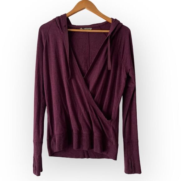 Athleta Women Purple Pullover Hoodie wrap front S 336 - Picture 1 of 6
